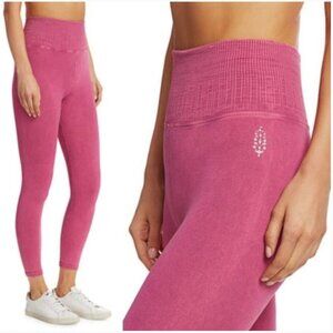 Free People Movement Pink High-Rise 7/8 Length Good Karma Leggings